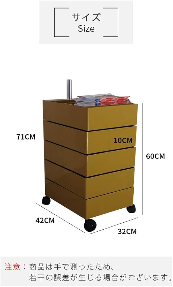 Amazon.co.jp: デザイナーズ家具 ワゴン キッチン 5段 収納ラック